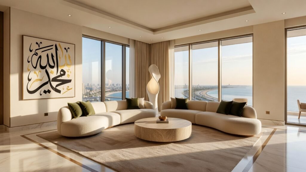 أجنحة وشقق فندقية فاخرة في جدة - شقق مفروشة حي الروضة جدة (Grand Living Salon)