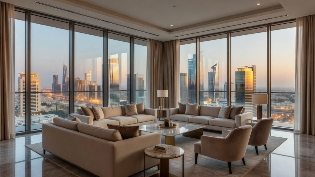 أجنحة وشقق فندقية فاخرة في الرياض - شقق فندقية قريبة من مركز الملك عبدالله المالي KAFD الرياض